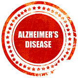 Alzheimer's disease background, grunge red rubber stamp on a sol