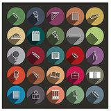 Chancellery icons, vector illustration.
