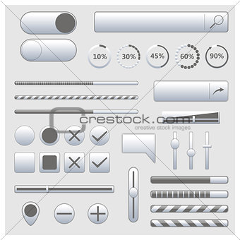 Set of web elements, vector illustration.
