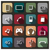 A set of mobile icons, vector illustration.