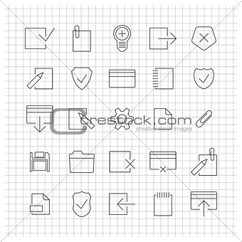 Set of linear universal icons, vector illustration.