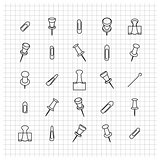 Icons clip of thin lines, vector illustration.