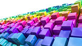 Rainbow coloured cubes