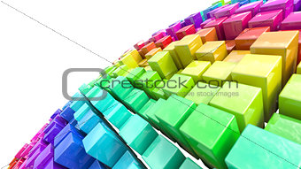 Rainbow coloured cubes