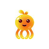 Yellow Balloon Octopus Character