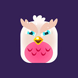 Pink Owl Chick Square Icon