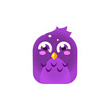 Purple Giggling Chick Square Icon