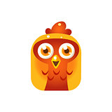 Orange Chicken Chick Square Icon