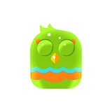 Green Sleeping Chick Square Icon