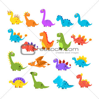 Cute Cartoon Dinosaurs Set