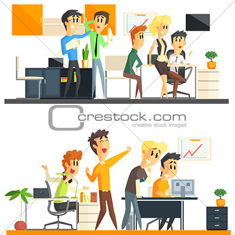 Office Team Two Illustrations Collection