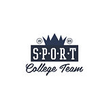 Classic College Sports Team Label