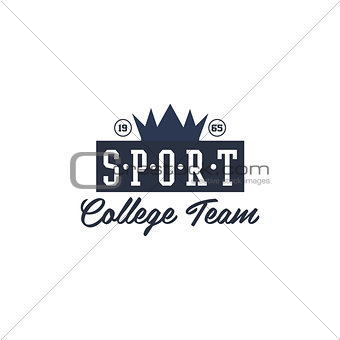 Classic College Sports Team Label