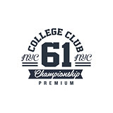 Classic College Championship Label