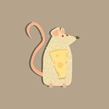 Rat Holding Cheese Image