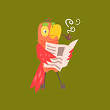 Parrot Reading Newspaper Image