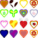 Set of vector hearts