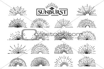 Vintage set sunburst