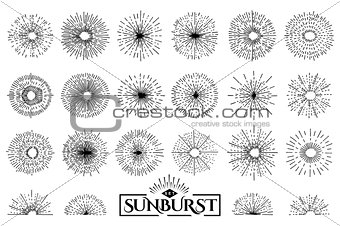 Vintage set sunburst