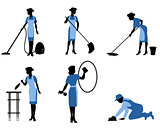 Six cleaning workers