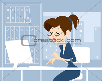 Woman typing text on keyboard