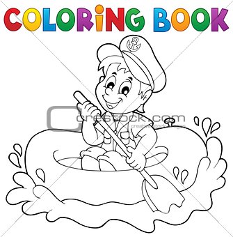 Coloring book little sailor theme 1