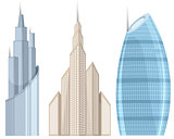Three skyscraper set
