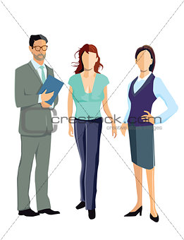 three employee standing together