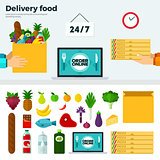 Banner and Icons of Delivery Food