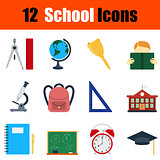 Flat design education icon set