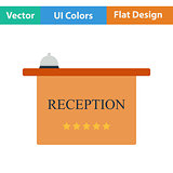 Flat design icon of reception desk