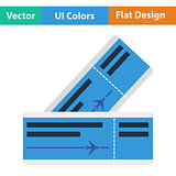 Flat design icon of airplane tickets 