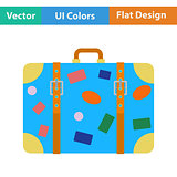 Flat design icon of suitcase