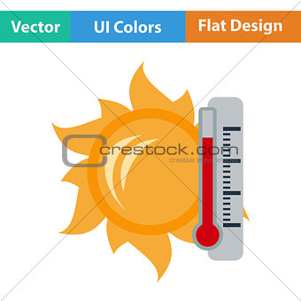 Icon of sun and thermometer