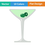 Icon of cocktail glass with olives