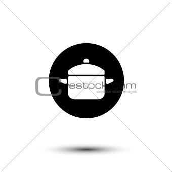Black and white vector saucepan icon