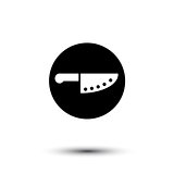 Vector chef knife simple white and black icon