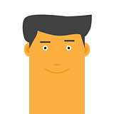 Flat Stylish happy face man avatar vector character