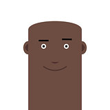 Flat face bald joyful man avatar vector character