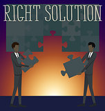 Vector Flat Business Concept Right Solution