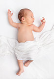 Cute newborn baby under a blanket
