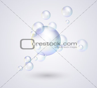 Transparent soap bubbles, vector