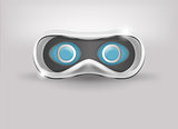 Glasses for virtual reality in 3D. Front view.