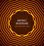 Abstract orange circle border background with light effects
