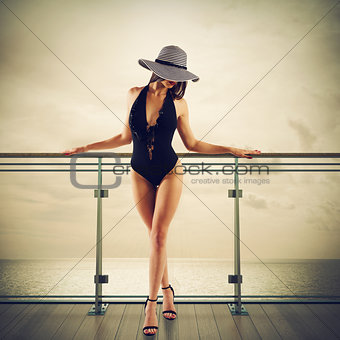 Luxury woman on cruise