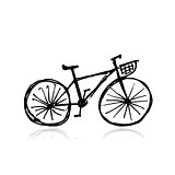 Bicycle with basket sketch for your design