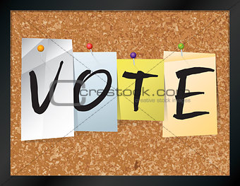 Vote Bulletin Board Theme Illustration
