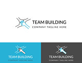 Team building business logo design in three colors