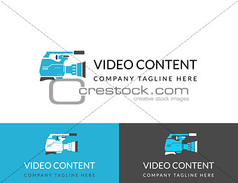 Video content busuness logo design in three colors