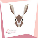 low poly animal icon. vector rabbit